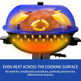 Electric BBQ Grill Techwood 15-Serving Indoor/Outdoor Electric Grill for Indoor & Outdoor Use, Double Layer Design, Portable Removable Stand Grill, 1600W