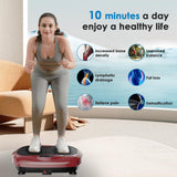 Natini Vibration Plate Exercise Machine - Whole Body Workout Vibration Platform Lymphatic Drainage Machine for Weight Loss - Red
