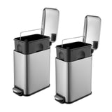 QUALIAZERO 5L / 1.3 Gallon Stainless Steel Step-On Bathroom Trash Can