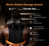 Smart Heated Shiatsu Neck Shoulder Back Massager, App-enabled, 8 Extra-Wide Bionic Heads, 4D Deep Tissue Kneading, Customizable Mode, 240 Mins Battery Life for Pain Relief Fitness Sporting Women, Men