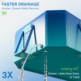 SUPIIRAW Foldable Pool, Non-Inflatable Swimming Pool for Kids, Adults and Pets,Large Foldable Pool with Equipped with Sturdy Metal Brackets, Suitable for Outdoor Backyard Gardens 116" × 65" × 19"
