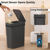 3 Pack Bathroom Trash Can 2.6 Gallon Small Touchless Automatic Motion Sensor Trash Cans