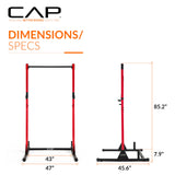 CAP Barbell Power Rack with Pull Up Bar & Attachments - Squat Rack & Strength Training Power Cage for Home Gym - Red