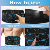YDFAC AB Stimulator, AB stimulator Muscle Toner, ABS Stimulator Abdominal, for Abdomen, Arms, Legs. Fitness Belt KLT-07 Blue