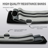 HIMESPORNER 9 PCS Fabric Resistance Bands Set for Working Out, Non-Slip Exercise Booty Bands for Women & Men Leg and Glutes with Hair Ties and Tape Measure - for Home Gym Workout, Yoga, Pilates
