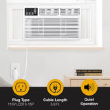 Whirlpool 10,000 BTU Window Air Conditioner with Dehumidifier, 115V, Window AC for Rooms up to 450 Sq. Ft., Living Room, Bedroom, or Kitchen, with Remote Control, Digital Display, and 24H-Timer, White
