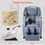 AVSAMOQ Massage Chair Full Body, 4D Zero Gravity 57" SL-Track Shiatsu Massage Chair Recliner with Airbags, Heating, Body Scan, Deep Yoga Stretch, Foot Rollers, AI Voice Control (White)