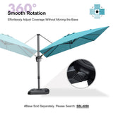 PURPLE LEAF Patio Outdoor Umbrella 9' x 9' Square All-Weather Turquoise