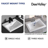 Bathroom Sink Under Counter Modern Art Basin with Overflow Deer Valley