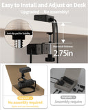 HOPOW Dual Layer Desk Clamp Power Strip, 13 Outlets 4 USB, 10FT Cord, Black