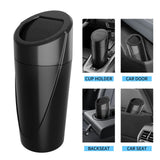 Car Trash Can with 90 Free Garbage Bags - Waterproof, Lid-Closed, Easy-to-Clean Cup Holder Trash Can