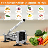 MYTASUY Commercial French Fry Cutter Stainless Steel.Potato Cutter for French Fries with 1/4 and 3/8Inch Blade, Commercial French Fry Cutter Manual Potatoes Cutting Machine with Suction Feet.