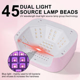 LIMEGIRL UV LED Nail Lamp Kit for Gel Polish Professional Fast Curing Pink Dryer Light Set with 4 Timer Settings Cordless Rechargeable Nail Art Cure Machine with UV Gloves for Manicure Pedicure
