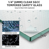 Royal Guard 24"-25.4" W x 72" H Frameless Pivot Shower Door,Swing Shower Glass Doors with 1/4"(6mm) Clear SGCC Tempered Glass,Reversible Installtion,Matte Black
