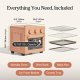 Our Place Wonder Oven | 6-in-1 Stainless Steel Air Fryer Toaster Oven Combo with Basket, Rack, Pan & Tray | Compact 13 QT Countertop Capacity - Toast, Roast, Bake, Reheat, Broil & Steam | Spice