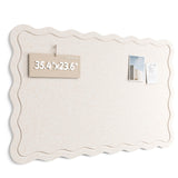 Fluxynara Scalloped Felt Bulletin Board, 35.4"x23.6", Oatmeal