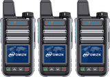 OMIZN G3 4G LTE Walkie Talkie, No Monthly Fee, AES-256 Encryption, Nationwide & Worldwide Push-to-Talk Radio, Preloaded SIM Card, 8000mAh Rechargeable Battery, Grey 3 Pack