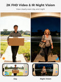 Hiseeu Doorbell Camera Wireless,Live View with Two-Way Talk,2K HD,Night Vision, 150° Wide View,Smart Human Detection,IP65 Waterproof,2.4G & 5GHz WiFi,Works with Alexa（No SD Slot ，Paid Cloud Storage）