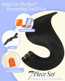 Full Shine Thick Human Hair Clip Ins, 28 Inch 180g 7Pcs