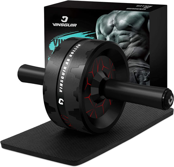 Vinsguir Ab Roller Wheel, Abs Workout Equipment for Abdominal & Core Strength Training, Exercise Wheels for Home Gym, Fitness Equipment for Core Workout with Knee Pad Accessories VINSGUIR