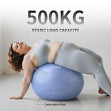 FITMIND Extra Thick Yoga Ball with Training Instruction, Anti-Burst Slip Resistant Exercise Ball with Pump for Pilates,Physical Therapy,Pregnancy Stability,Birthing Ball 22in 26in 30in