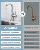 Bar Sink Faucet Single Hole: ARCORA Brushed Nickel Wet Bar Faucets - Prep Sink Faucet 360 Swivel - Small Kitchen Bathroom Faucet with cUPC Supply Lines
