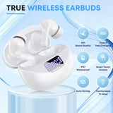 Wireless Earbuds, Bluetooth 5.4 Headphones HIFI Stereo/Crystal clear, White