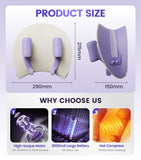 K.TAKHOI Shoulder and Neck Heating Massage Pillow, Electric Neck Massager with Heat, 3 Modes & Adjustable Strength, Deep Tissue Cervical Massager for Neck Shoulder Pain Relief, White Purple