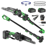 SOYUS 2-IN-1 Cordless Pole Saw & 8-Inch Mini Chainsaw for Tree Trimming, 21V Electric Pole Chainsaw with 2x 3.0Ah Batteries, Brushless Motor, Max Reach 15ft, Pole Saw for Thick Branch Cutting