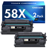 Black High Yield 58A Compatible Replacement for HP 58X CF258X 58A CF258A Toner Cartridge Toner Bank