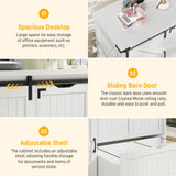Halitaa 47.8” Farmhouse File Cabinet with Adjustable Shelf, White