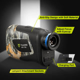 TideWe Hunting Rangefinder with Rechargeable Battery, 1000Y Camo Laser Range Finder 6X Magnification