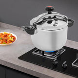 201 Stainless Steel Pressure Cooker, 60kpa Sealed Stewing Pot Cooking Cookware, Multi Protection Stovetop Pot Pressure Cooker for Home Kitchen Family Restaurant Boiling & Steaming Meals (9L/9.51 Qt)