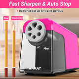 AFMAT PSX1 Heavy Duty Electric Pencil Sharpener, 6 Holes, Auto Stop Pencil Sharpeners Plug in, Classroom Pencil Sharpener for 6-11mm Pencils, Super Fast, Save Pencils, Teacher Must Have