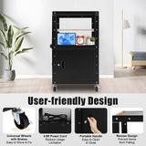 Portable Steel AV Media Cart, Rolling Multimedia Cart w/Cable Management