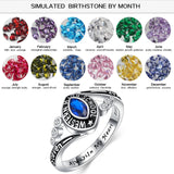 Oseew 2027 Marquise Shaped Birthstone Class Ring for Men Women