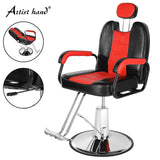 Artist hand Salon Chair for Hair Stylist Reclining Barber Chair Heavy Duty Hydraulic Hairdresser Chair Spa Furniture Shampoo Extra Wider Seat Beauty Hair Salon Equipment