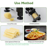 French Fry Cutter Potato Cutter Stainless Steel with 2 Size Durable Blades for Vegetables votron