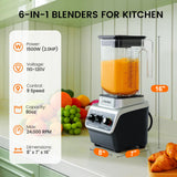 CRANDDI Professional Commercial Blender, Max 1500W, 80oz Pitcher, Powerful Blender with Tamper for Smoothie, Black
