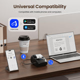 CLABEL 221B 2" Bluetooth Thermal Label Printer with 3 Label Rolls, Black