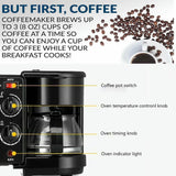 3-In-1 Breakfast Station, Includes Coffee Maker, Non-Stick Griddle, And 4-Slice Toaster Oven, Multi-Functional Cooking Machine for Apartments Kitchenettes
