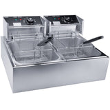 Commercial Deep Fryer with Basket, 3400W 12.7QT/12L, Detachable Large Capacity Stainless Steel Countertop Electric Oil Fryer with Temperature Control for Restaurant or Home Use