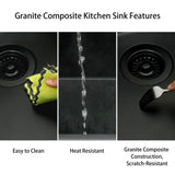 MONSINTA Black Kitchen Sink, Matte Black Granite Composite Kitchen Sinks with Accessories, 30 Inch Undermount Quartz Stone Kitchen Sinks, 30" x 19" x 9" Large and Deep Single Bowl Kitchen Sinks