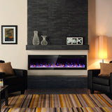 Eueiriup 2025Newly Upgraged 72 inch Ultra Thin Electric Fireplace Inserts and Wall Mounted with Remote Control & Touch Screen 1500W Fireplace Heater with Timer
