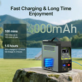 Jocoevol Portable Water Heater, Propane Water Heater with Shower Pump, Max 100 Mins 3s Instant Hot 20,000 BTU, 4000mAh Rechargeable Built-in Battery for Outdoor Cleaning, Camping, Hunting, Hiking