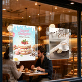 Sahasea Acrylic Window Sign Holder with Suction Cup 8.5 X 11, 2 Packs Acrylic Frames Glass Door Wall Mount Advertising Signage Sign Holder for Business, Restaurant, Store, Notice, Office