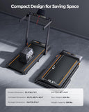 Acezoe Foldable Treadmill with 10% Incline and Handle Bar, 4 in 1 Foldabla Treadmills for Home, Under Desk Treadmill with 300LBS Capacity, Walking Pad with Speaker, APP/Remote Control