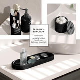 Clara Clark Bathroom Set - Black Bathroom Accessories Set, 19PC Bathroom Accessory Set, Bathroom Sets with Shower Curtain Set, Soap Dispenser & Toothbrush Holder