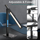 10 in 1 Smart Desk Lamp Led, Desk Light for Colleage Drom Room Office, Eye-Caring Table Lamp with Night Light, Lamp for Desk with 10W Wireless Charger, Dimmable Touch Lamp, Birthday Gifts for Women