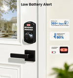 Veise KS02A Fingerprint Door Lock, Keypad Deadbolt, Matte Black